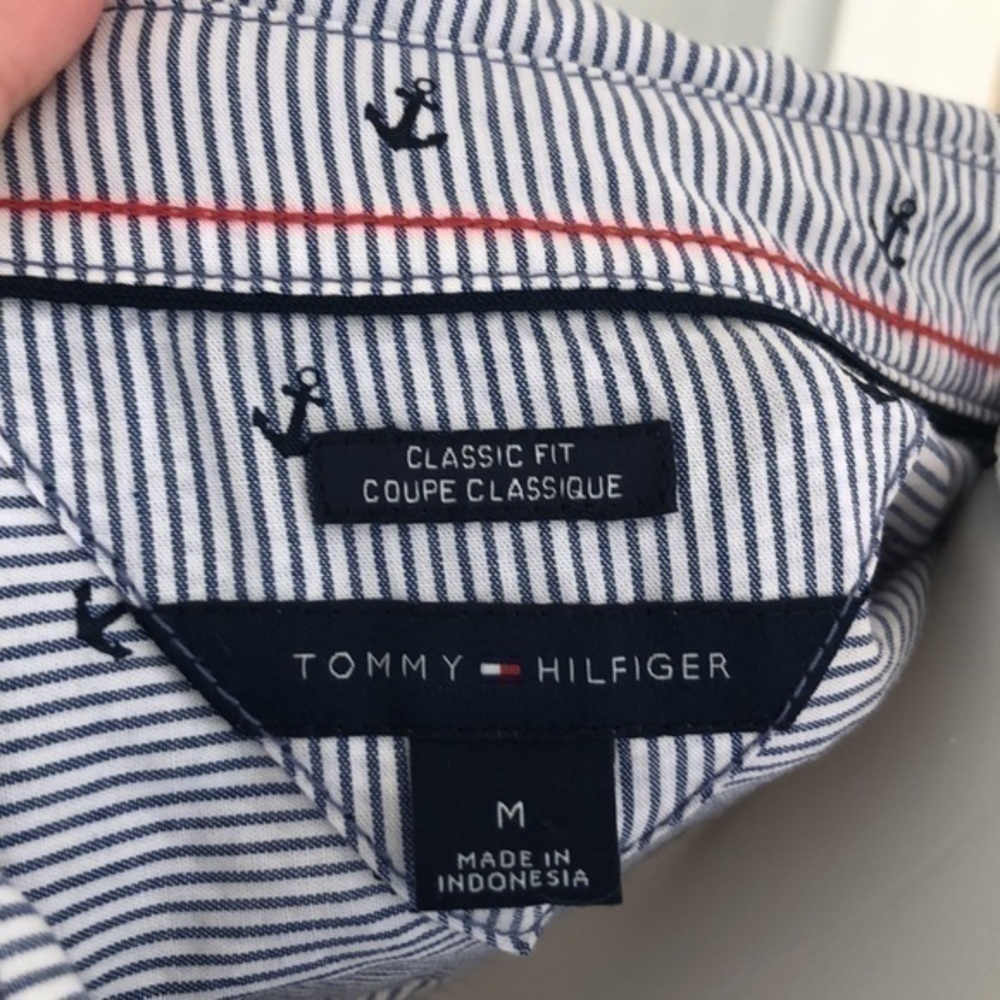 Tommy Hilfiger button down anchor pattern shirt - image 3
